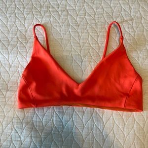 Left on Friday “Sunday” bikini bathing suit top. Coral (aperol). Medium.